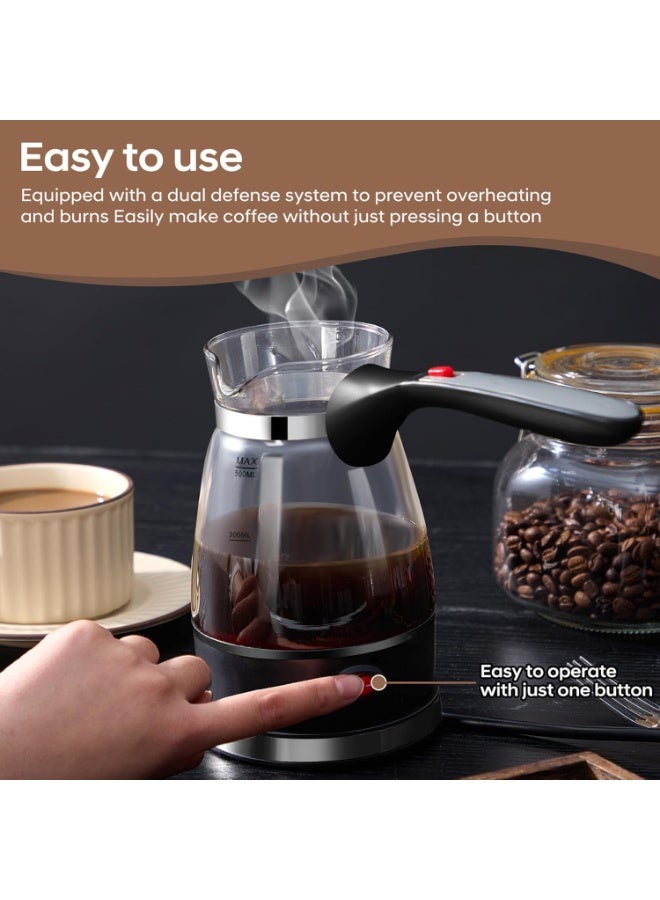 Silver Love Glass Coffee Maker SC-355, 500ml Capacity, 800W Electric Coffee Brewer, Ergonomic Handle, 220-240V, - Image 3