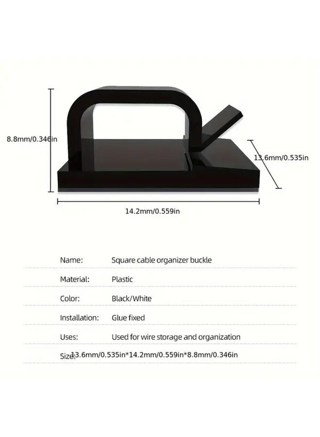 30pcs Black Adhesive Cable Clips Strong Cable Management For Car Office Home - Image 4