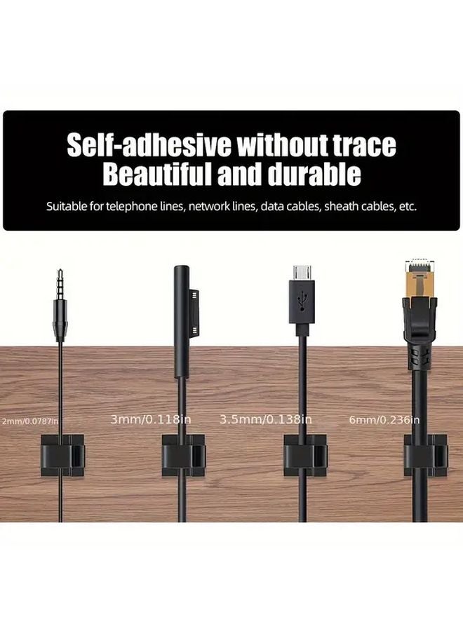 30pcs Black Adhesive Cable Clips Strong Cable Management For Car Office Home - Image 5