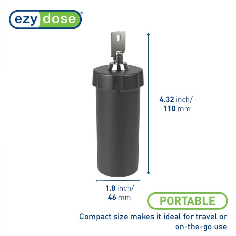 EZY DOSE Pill Box and Medicine, Vitamin Container, Safe for Money & Travel Items, Perfect for On-The-Go, Durable Canister, 2 Keys with Lock, Large, Black, BPA Free - Image 2
