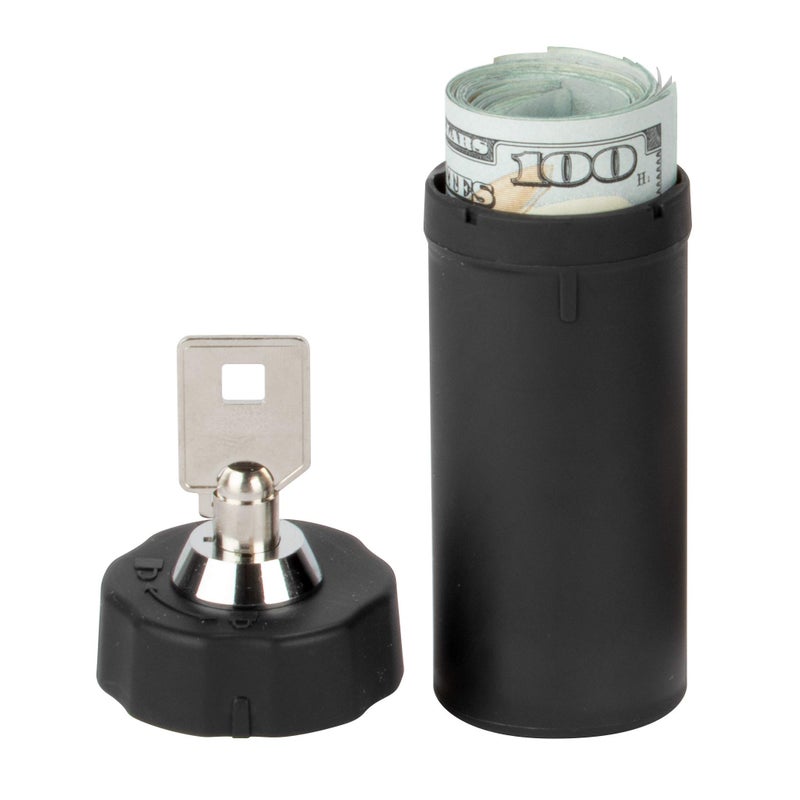 EZY DOSE Pill Box and Medicine, Vitamin Container, Safe for Money & Travel Items, Perfect for On-The-Go, Durable Canister, 2 Keys with Lock, Large, Black, BPA Free - Image 3