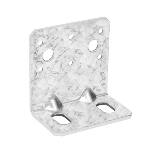 MOZCORN 6 Pack Corner Bracket Heavy Duty L Brackets for Wood HDG Angle Brackets Versatile Corner Brace with Reinforing Ribs and Adjustable Sloted Holes AntiRust 28MM Thickness 315x315x2in - Image 1