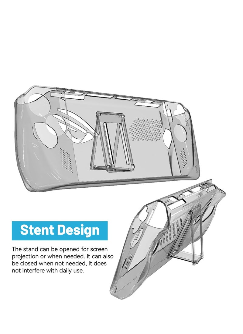 Excefore - Transparent PC Crystal Protective Case for Rog Ally with Kickstand, Shockproof Non-Slip Anti-Collision Crystal Protective Case, Suitable for Rog Ally(3PCS: 1 Protective Film +2 Tempered Film) - Image 1
