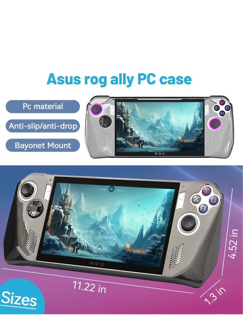 Excefore - Transparent PC Crystal Protective Case for Rog Ally with Kickstand, Shockproof Non-Slip Anti-Collision Crystal Protective Case, Suitable for Rog Ally(3PCS: 1 Protective Film +2 Tempered Film) - Image 1