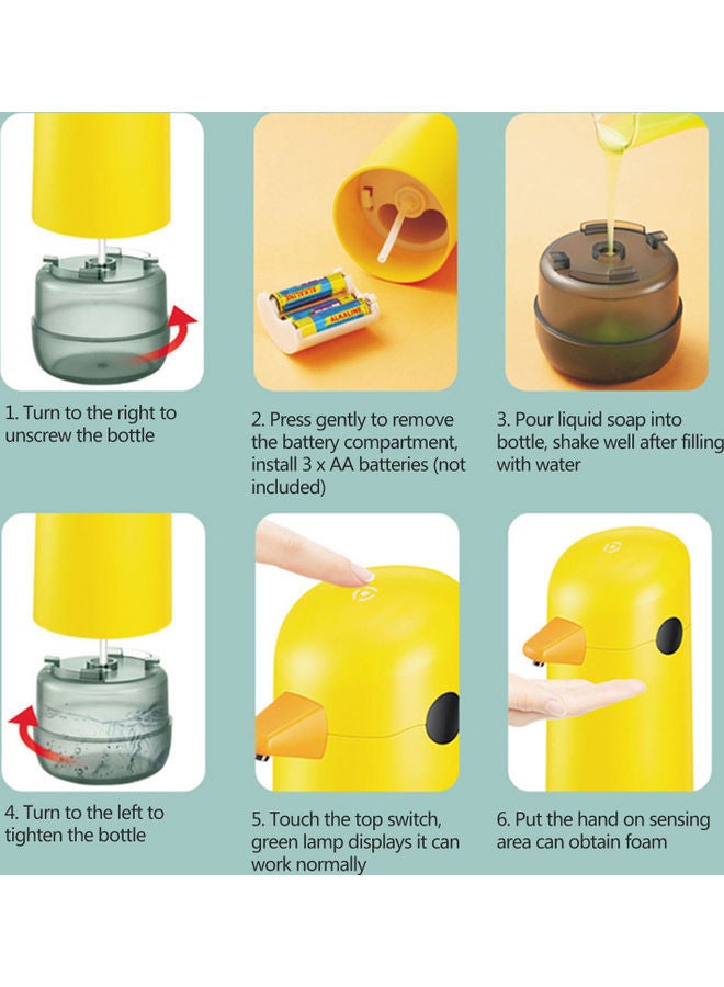 NIBEMINENT Automatic Liquid Soap Dispenser with Nozzle Touch Yellow/Black/Orange 270g - Image 4