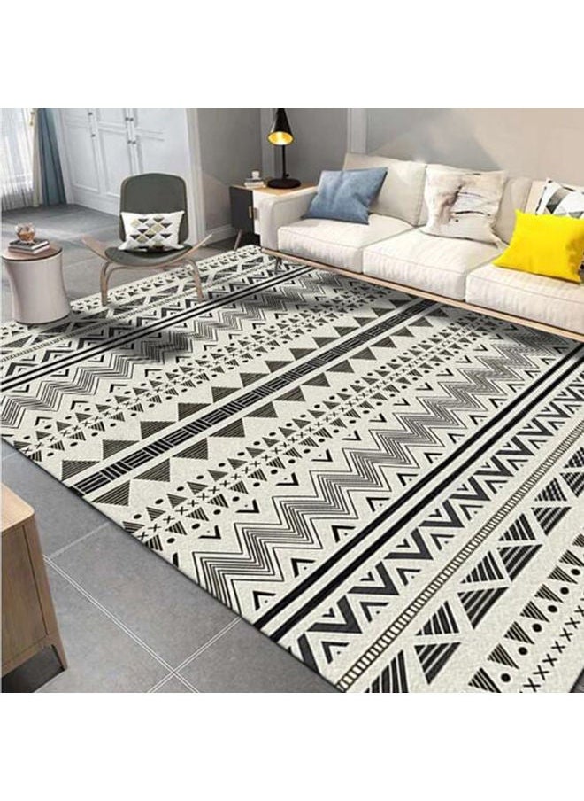 Aralifes - Rectangular Soft Touch Carpet Black/Beige 160x230cm - Image 1
