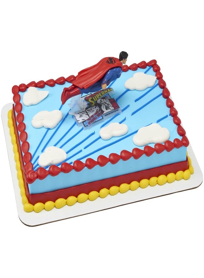 DecoPac Superman Man Of Steel Cake Topper, Superhero Flying Superman Cake Decoration, Food Safe Birthday Cake Decoration - Image 1