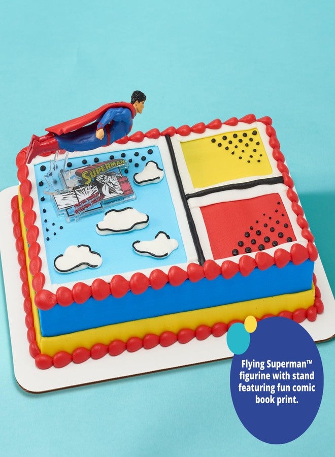 DecoPac Superman Man Of Steel Cake Topper, Superhero Flying Superman Cake Decoration, Food Safe Birthday Cake Decoration - Image 3