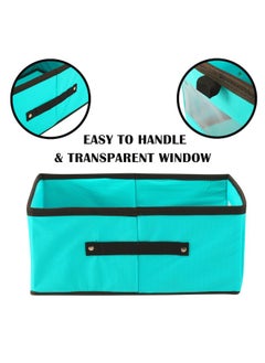 Kuber Industries Kuber Industries (Pack of 4) Storage Box | Wardrobe Organizer | Foldable Storage Organizer with Transparent Window | Closet Drawer Organizer for Saree, Shirts, Blankets & Books | Reliance Green  - Image 4
