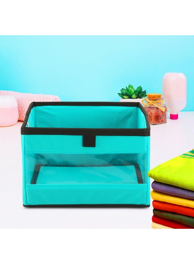Kuber Industries (Pack of 4) Storage Box | Wardrobe Organizer | Foldable Storage Organizer with Transparent Window | Closet Drawer Organizer for Saree, Shirts, Blankets & Books | Reliance Green - Image 2