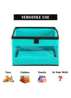 Kuber Industries Kuber Industries (Pack of 4) Storage Box | Wardrobe Organizer | Foldable Storage Organizer with Transparent Window | Closet Drawer Organizer for Saree, Shirts, Blankets & Books | Reliance Green  - Image 5