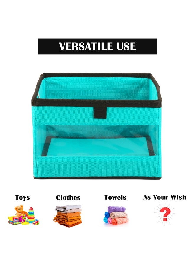 Kuber Industries (Pack of 4) Storage Box | Wardrobe Organizer | Foldable Storage Organizer with Transparent Window | Closet Drawer Organizer for Saree, Shirts, Blankets & Books | Reliance Green - Image 5