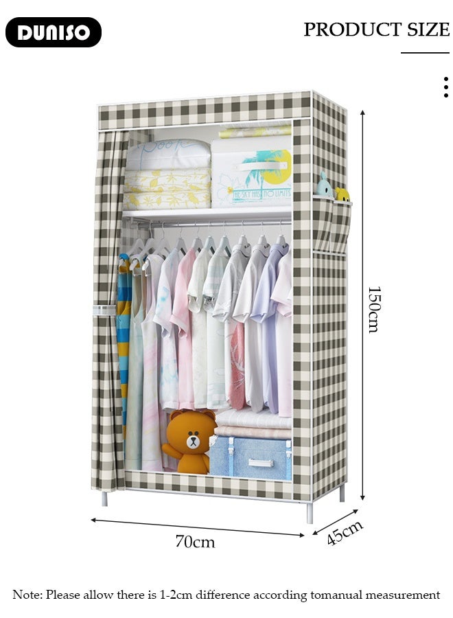 DUNISO Portable Wardrobe Clothes Storage Organizer, Non-Woven Fabric Wardrobe for Clothing,Simple Cloth Wardrobe Cabinet Large Capacity Foldable Clothes Wardrobe Closet - Image 3