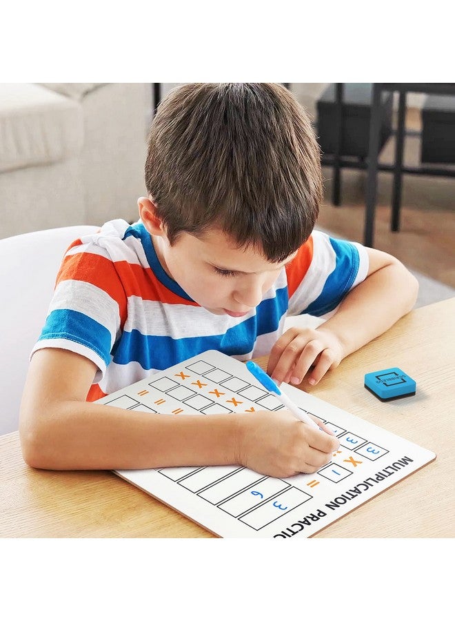 سكريبل دو مجموعة من 10 ألواح بيضاء لجدول الضرب قابلة للمسح الجاف من سكريبليدو، مقاس 9 × 12 بوصة، جدول ضرب مزدوج الجوانب، أدوات تعليمية للرياضيات، سبورة بيضاء للأطفال والطلاب والفصول الدراسية، تتضمن 10 ممحاة - Image 4