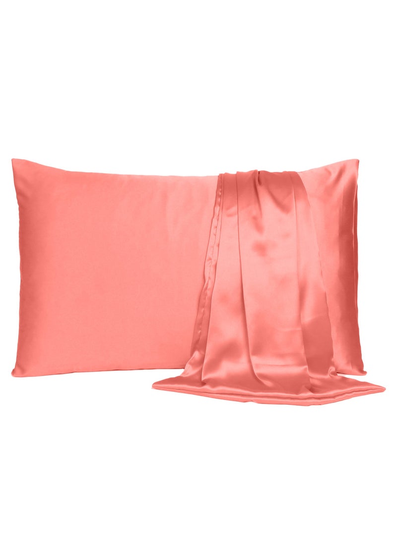 Satin Pillow Cover For Skin And Hair Care Salmon Rose Silk Pillowcase Set of 2 with Envelope Closure 45W X 68L CM Regular Size (18 x 27 Inches) - pzsku/Z1C5A98B2046677DC7E87Z/45/_/1716967033/ffeaefe5-a006-4982-9ebf-23eed218fe46