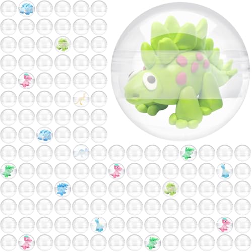 MiniInflat 120 Pcs 2 Inch Empty Vending Machine Capsules Colored Round Capsules Toy Bulk Gumball Machines Plastic Balls Small Plastic Containers for Easter Party Favor Themed Gift Clear - Image 1