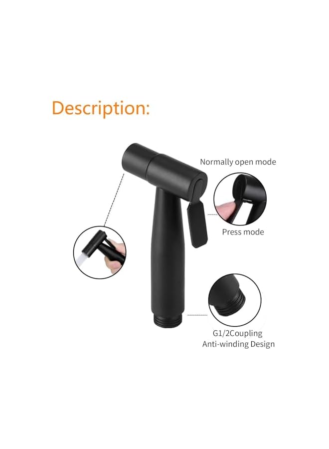 The Bros Black Bidet Sprayer for Toilet, 2pcs Handheld Bidet Sprayer Cloth Bathroom Diaper Sprayer for Kitchen and Toilet Cleaning,Adjustable Water Pressure Jet Sprayer for Toilet Water Spray - Image 4