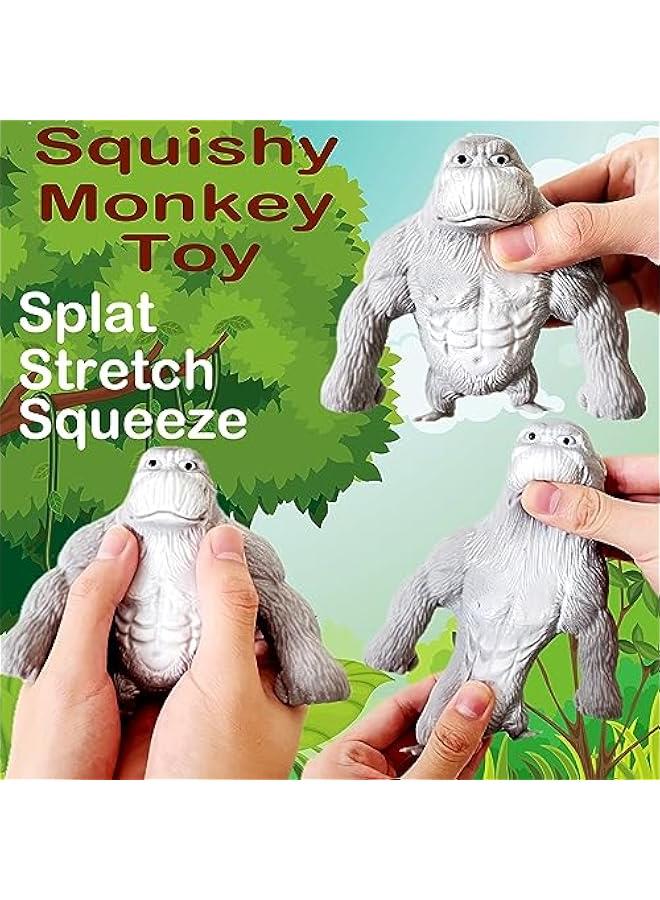 Stretchy Monkey World Toy Squishy Monkey Squishies (1-Pack) Splat Monkey Gorilla Toy Stretch Monkey Squishy Toys Stress Relief Toy Autism Sensory Toys for Autistic Children Party Favors (Grey) - Image 3