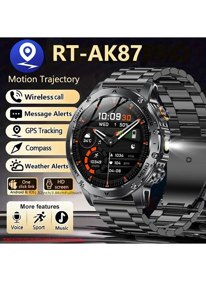 RollsTimi  Smart Watches for Men with Bluetooth Call, 1.7" HD Waterproof Smartwatch with Flashlight, 100+ Sport Modes, 1000mAh Sleep Monitor Fitness Tracker for Android iOS - Image 1