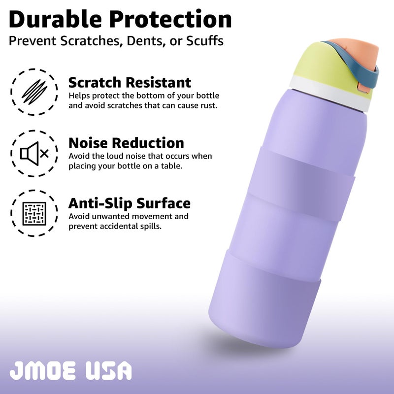 Jmoe USA Jmoe USA Silicone Boot Sleeve + Hand Grip for Owala 40oz Water Bottle | BPA Free & Food-Grade Silicone Rubber | Protective Anti-Slip Bottom Bumper Cover | Protects Against Dents & Sc (Retro Boardwalk) - Image 2