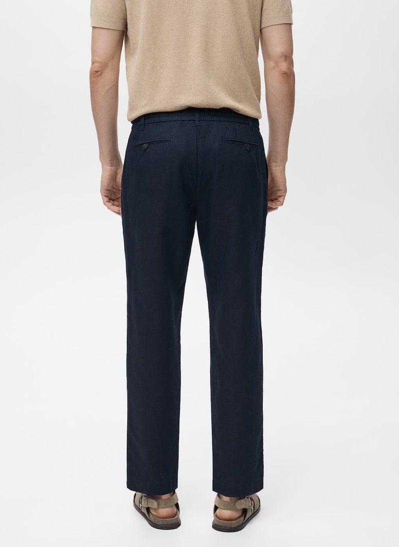 Mango Man Slim-fit trousers with drawstring - Image 2