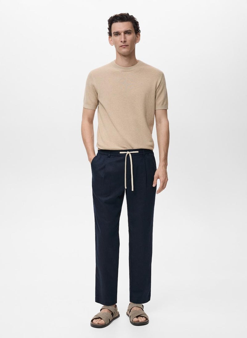 Mango Man Slim-fit trousers with drawstring - Image 4