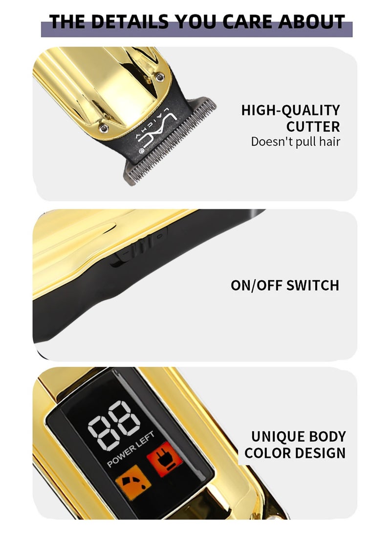 LAC - Hair Clippers for men Hair Trimmer Beard Trimmer for Men Razor Kit - Rechargeable USB Professional Cordless Hair Clippers for Men with LED Display for Barber - Image 1