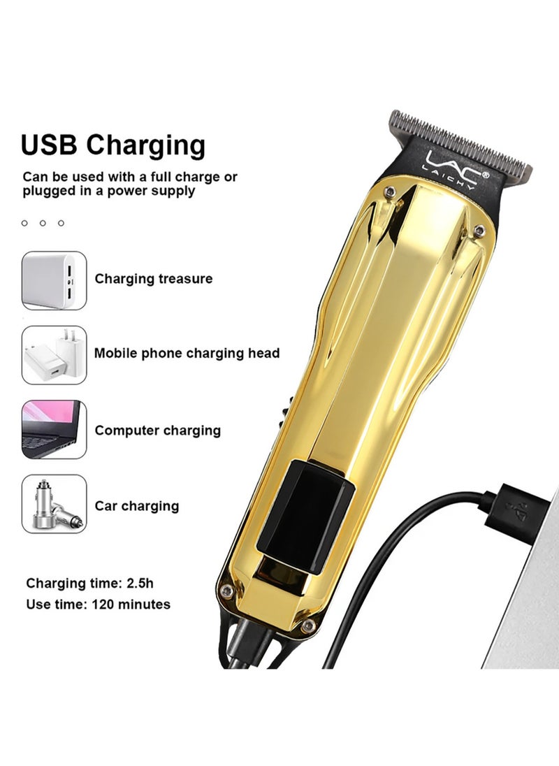 LAC - Hair Clippers for men Hair Trimmer Beard Trimmer for Men Razor Kit - Rechargeable USB Professional Cordless Hair Clippers for Men with LED Display for Barber - Image 1