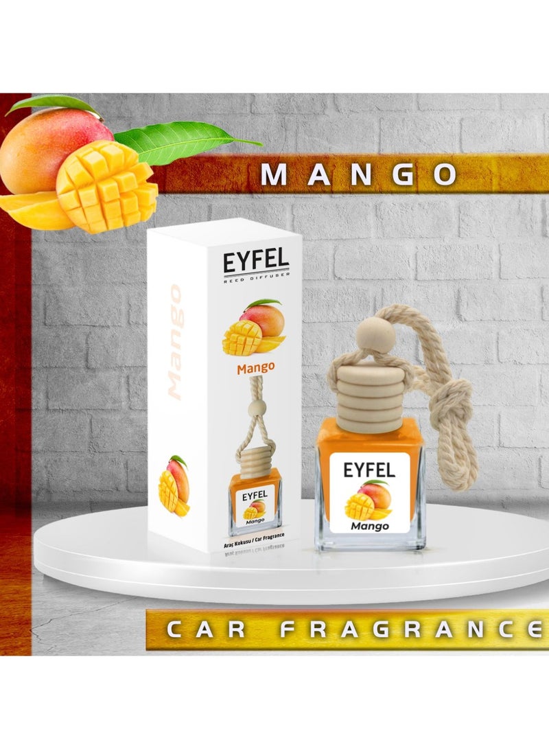 EYFEL Car Air Freshener Mango Scent 10ml – Long-Lasting Perfume Diffuser with Wooden Cap - Image 1