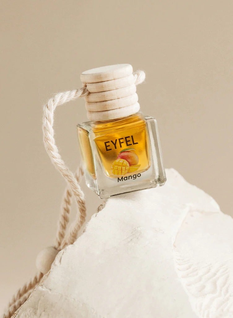 EYFEL Car Air Freshener Mango Scent 10ml – Long-Lasting Perfume Diffuser with Wooden Cap - Image 2