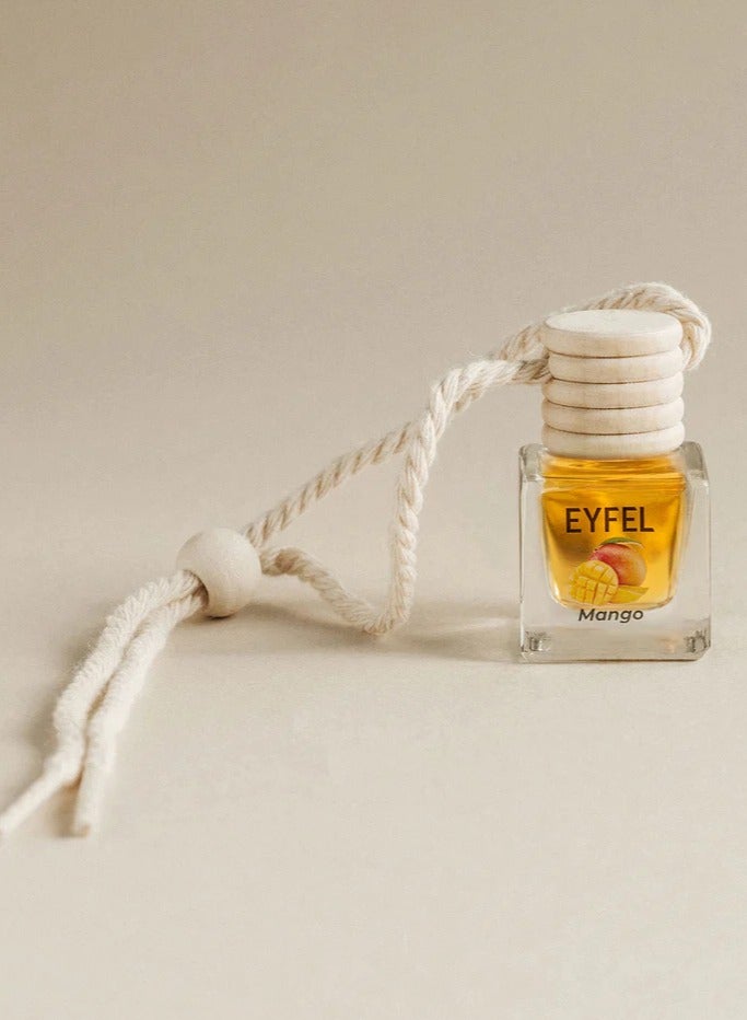 EYFEL Car Air Freshener Mango Scent 10ml – Long-Lasting Perfume Diffuser with Wooden Cap - Image 4