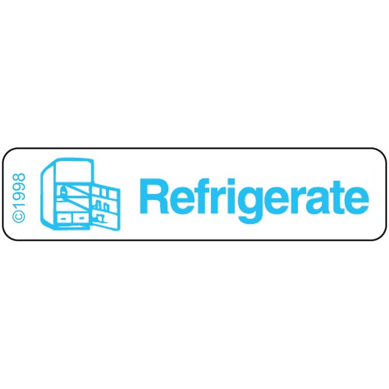 1-371 Permanent Paper Label, "REFRIGERATE", 1 9/16" x 3/8", White (500 per Roll, 2 Rolls per Box)