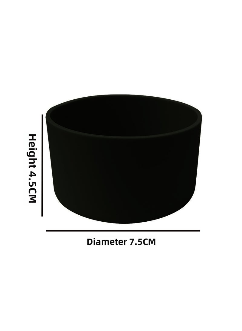 Silicone Sleeve Anti-Slip Heat-Resistant for Hydro Flask Black (7.5cm) 