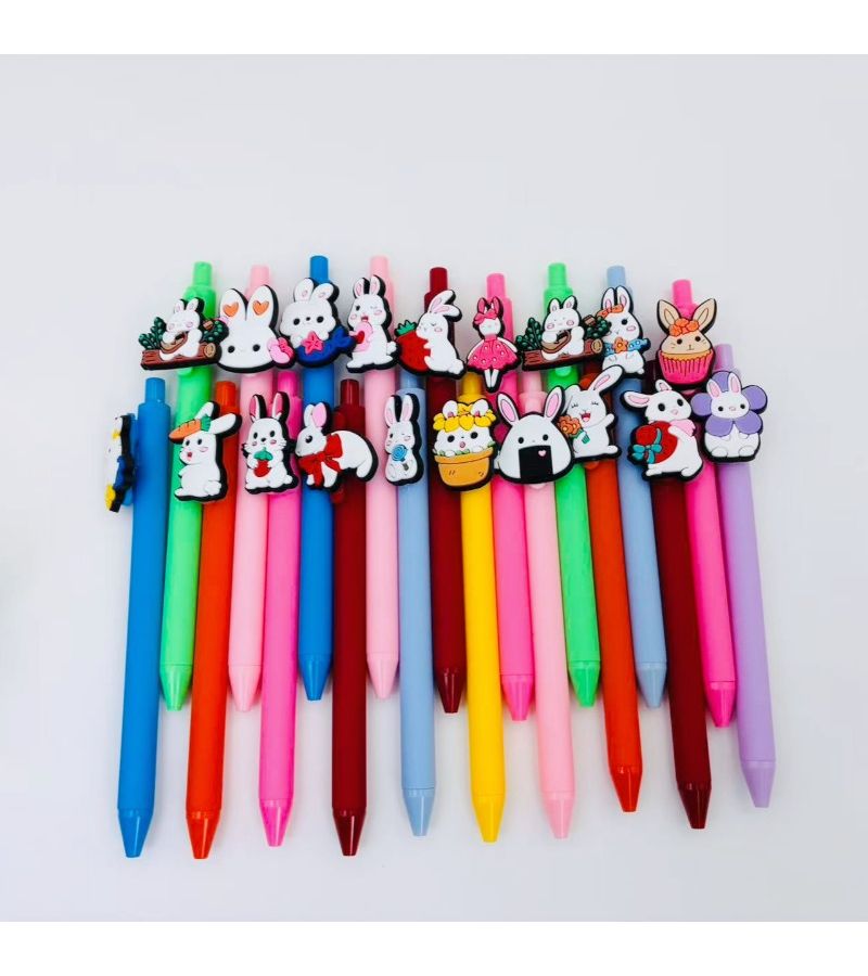 Easter Cute Bunny Series 12pcs Ballpoint Pens Smooth Writing Comfort Grip - Image 3