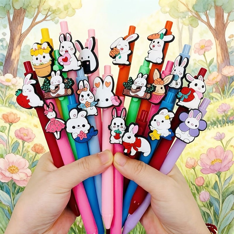 Easter Cute Bunny Series 12pcs Ballpoint Pens Smooth Writing Comfort Grip - Image 1