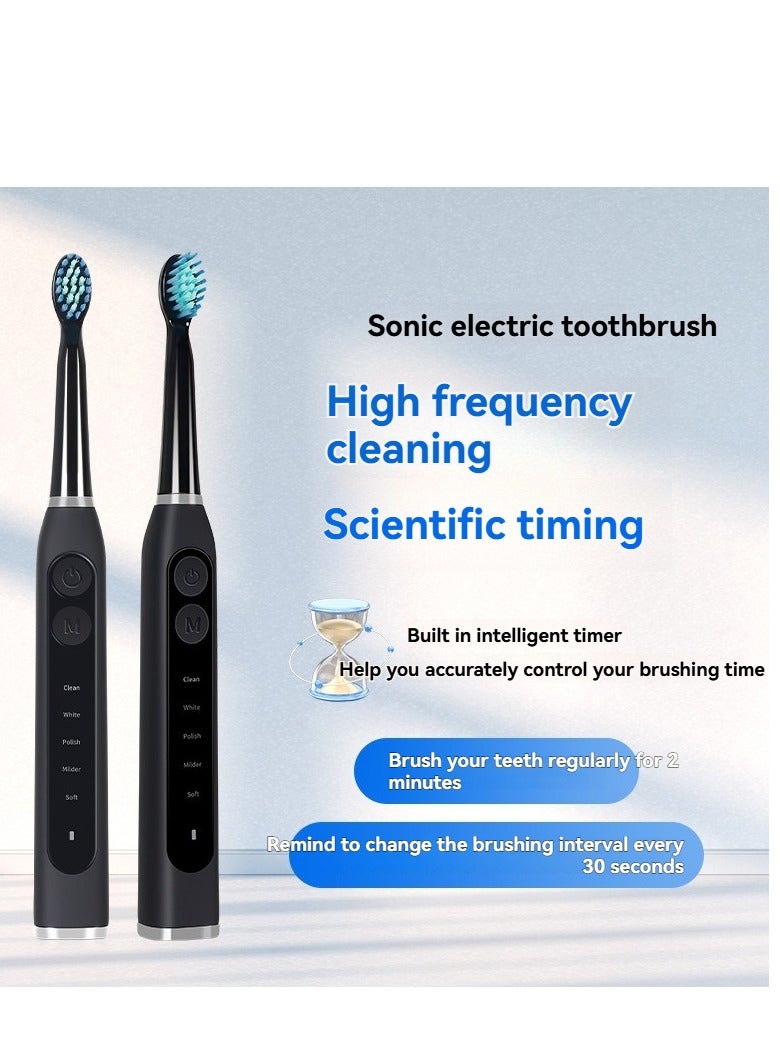 M MIAOYAN Sonic electric toothbrush for adults, high power, rechargeable, deep cleaning, one brush and clean, 19,000 times/minute vibration frequency, five cleaning modes, 30 days of battery life - Image 2