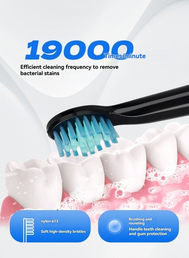 M MIAOYAN Sonic electric toothbrush for adults, high power, rechargeable, deep cleaning, one brush and clean, 19,000 times/minute vibration frequency, five cleaning modes, 30 days of battery life - Image 4