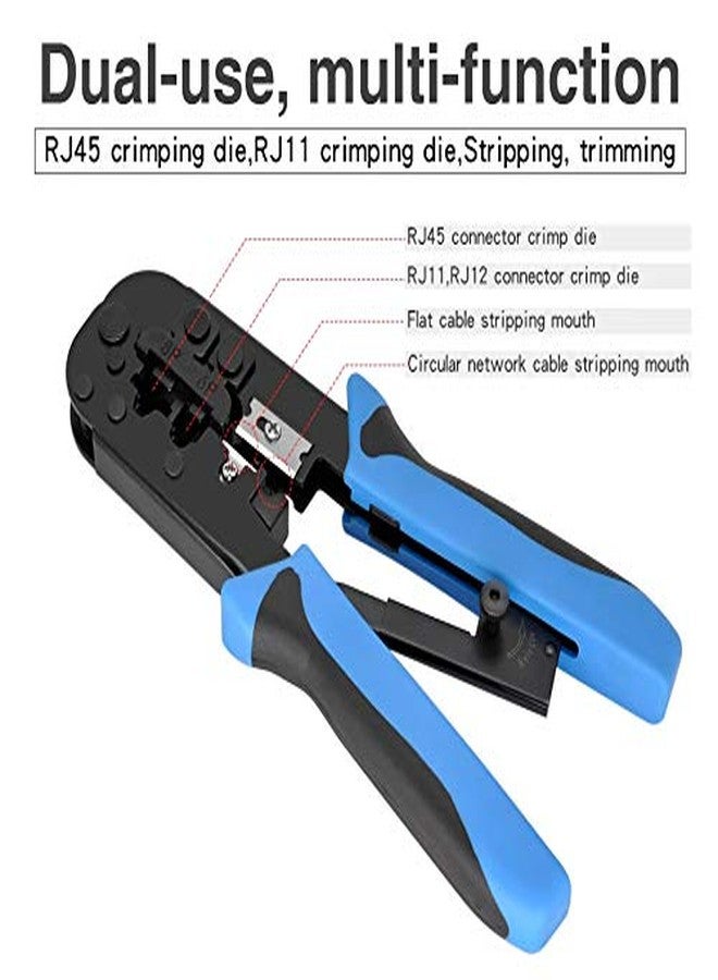 CARE CASE® Modular Plug Crimper Dual-Modular 2-in-1 Crimping Tool LAN Cutter with Cable Cutter Network Cable Tool (RJ45 // RJ11) - Image 2