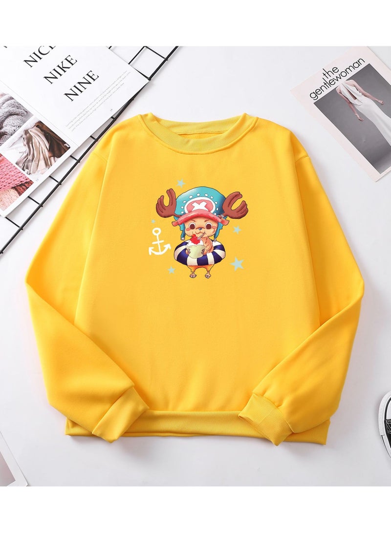 KUYING New One Piece Casual Loose Round Neck Hoodie  - Image 1