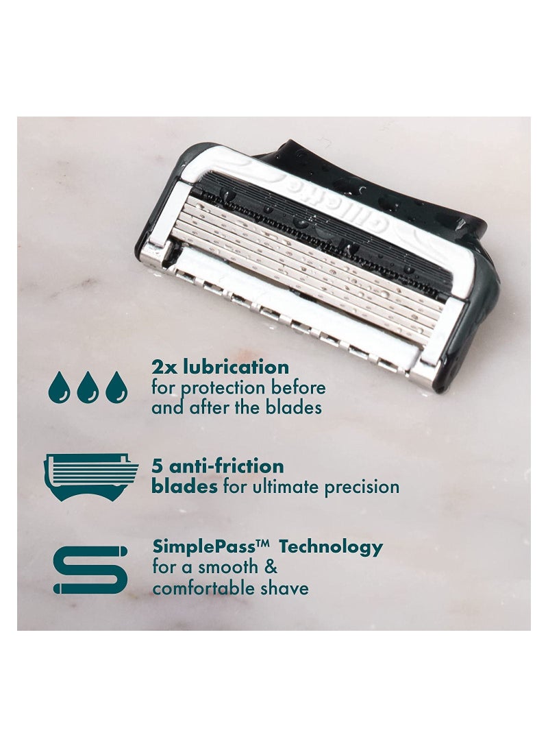 Gillette خراطيش حلاقة جيليت إنتيمت، 4 عبوات شفرات حلاقة، لطيفة وسهلة الاستخدام، تم اختبارها من قبل أطباء الجلدية، مع شريط تشحيم - Image 5