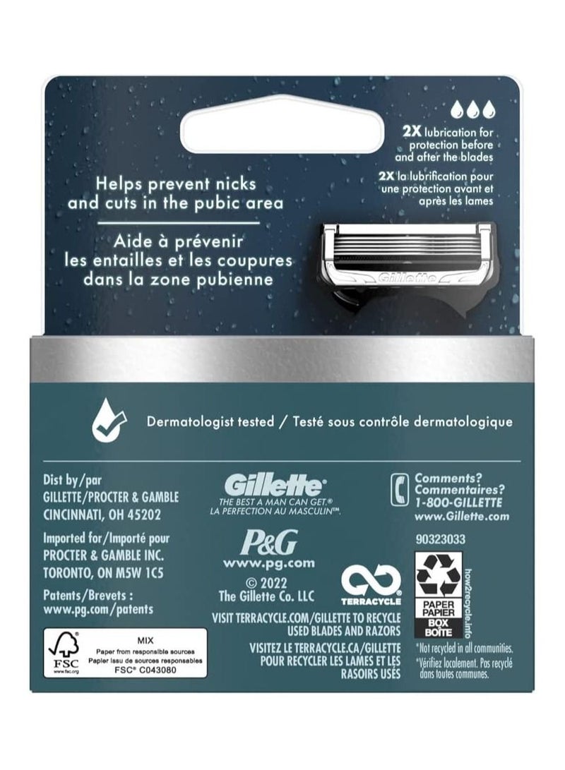 Gillette خراطيش حلاقة جيليت إنتيمت، 4 عبوات شفرات حلاقة، لطيفة وسهلة الاستخدام، تم اختبارها من قبل أطباء الجلدية، مع شريط تشحيم - Image 4