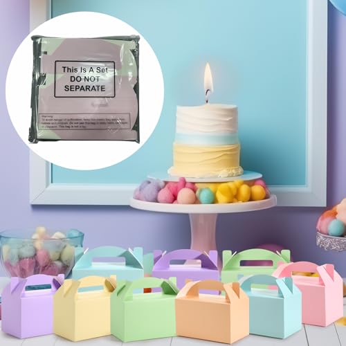 Skyygemm 24 Pcs Christmas Gable Gift Box Colorful Paper Candy Snack Goodie Cake Treat Boxes for Birthday Wedding Fall Party Favors, 6 x 3.5 x 3.5 Inch(Pastel) - Image 5