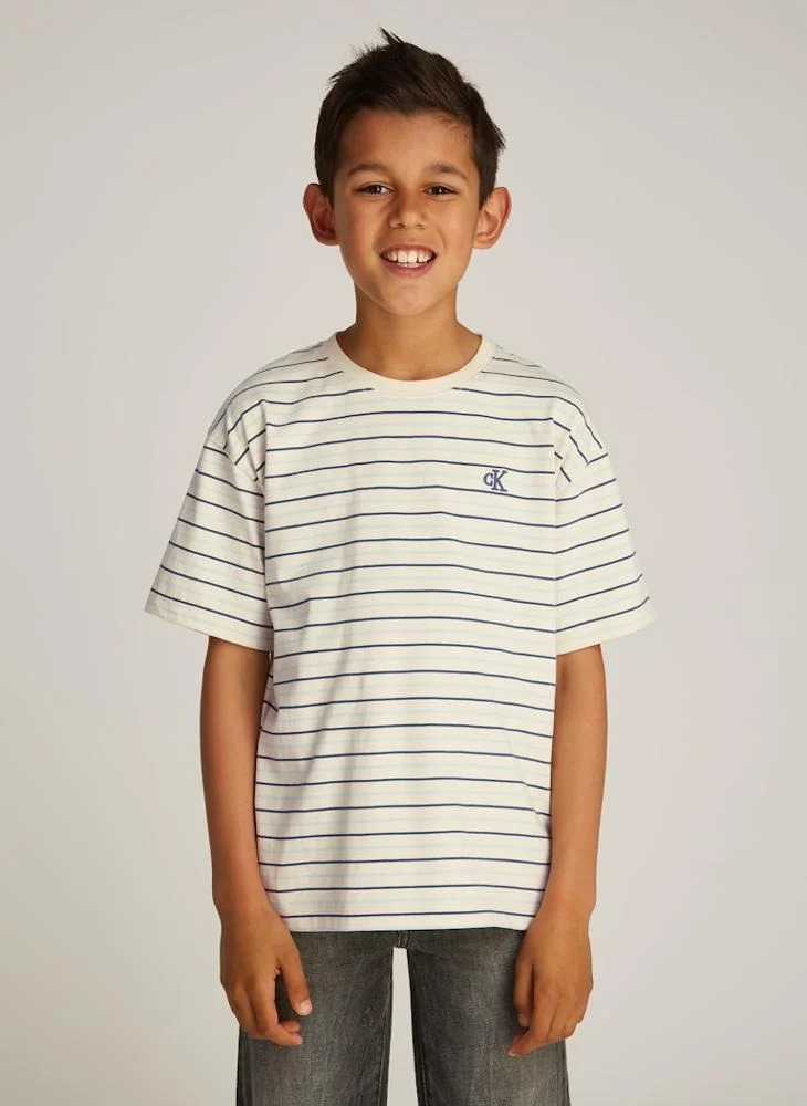 Calvin Klein Jeans Youth Striped Logot-Shirt