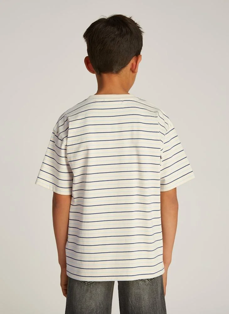 Calvin Klein Jeans Youth Striped Logot-Shirt