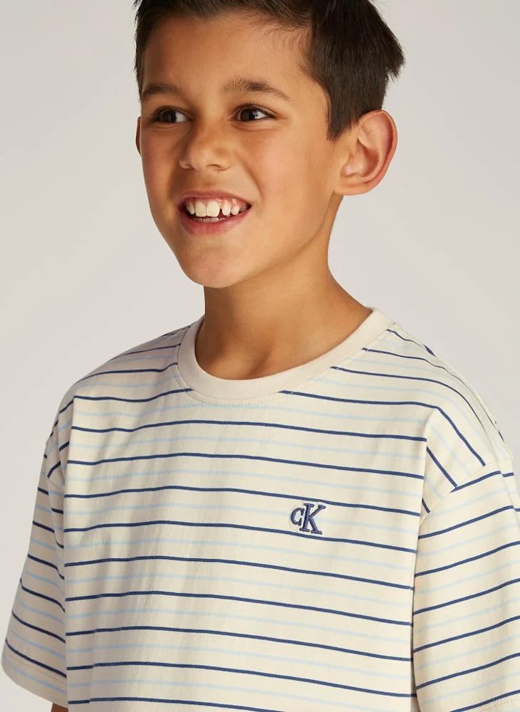Calvin Klein Jeans Youth Striped Logot-Shirt