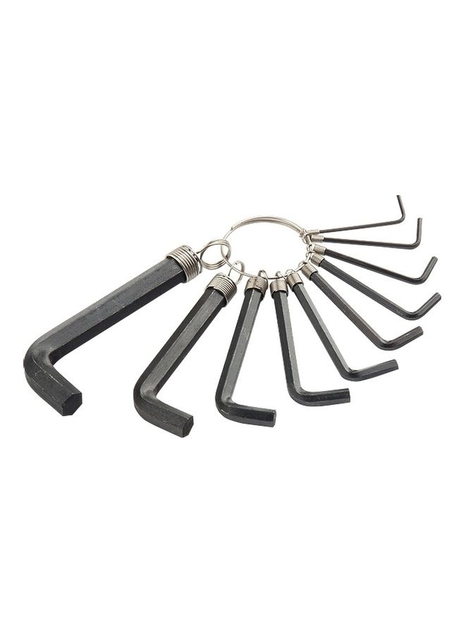 NIBEMINENT 10-Piece Inbus Wrench Hex Set Black 1.5-10mm 
