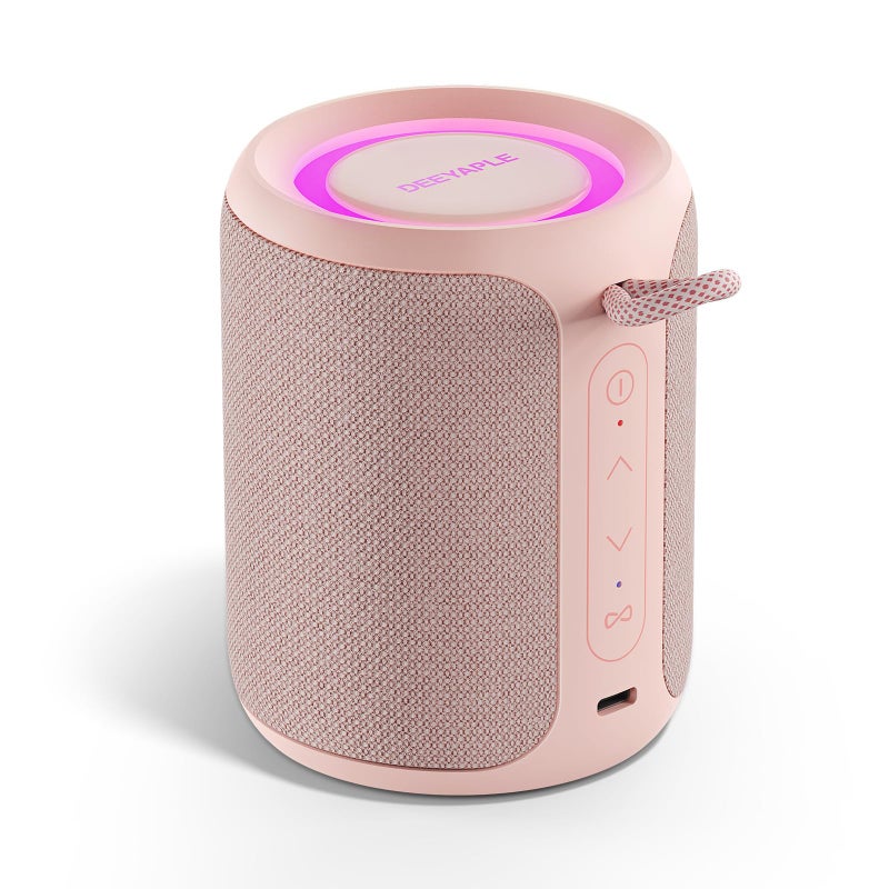 Deeyaple Bluetooth Speaker Wireless,IP67 Waterproof & Dustproof Portable Speaker with Lights,15W Loud Stereo Sound, 2500mAh Battery All Day Playtime, TWS Pairing, BT5.3, Home/Party/Outdoor/Beach (Pink) - Image 1