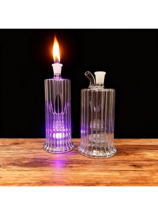 شيانغ مي مصباح زيت زجاجي ممتاز مقاوم للحرارة، زجاجة مزهرية زجاجية مصنوعة من مادة البورسليكات عالية الجودة للاستخدام طويل الأمد، مزهرية زجاجية شفافة (لون عشوائي) - Image 2