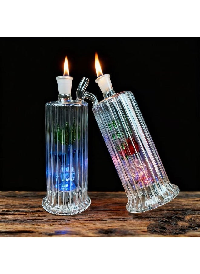 شيانغ مي مصباح زيت زجاجي ممتاز مقاوم للحرارة، زجاجة مزهرية زجاجية مصنوعة من مادة البورسليكات عالية الجودة للاستخدام طويل الأمد، مزهرية زجاجية شفافة (لون عشوائي) - Image 1