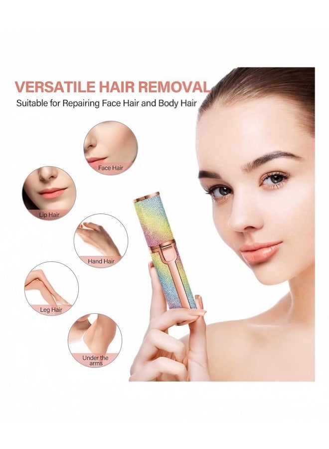 سوبرسو أداة إزالة شعر الوجه وقص الحواجب، أداة إزالة شعر الحواجب 2 في 1 وإزالة الشعر بدون ألم، ماكينة حلاقة لإزالة شعر الوجه والحاجب والشفتين والأنف والجسم للنساء مع ضوء LED مدمج  - Image 2